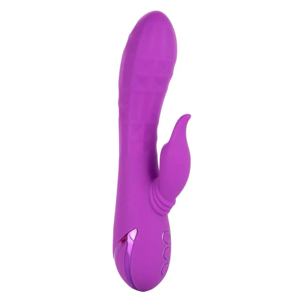 8 inch colt silicone purple rechargeable rabbit vibrator - peaches and screams