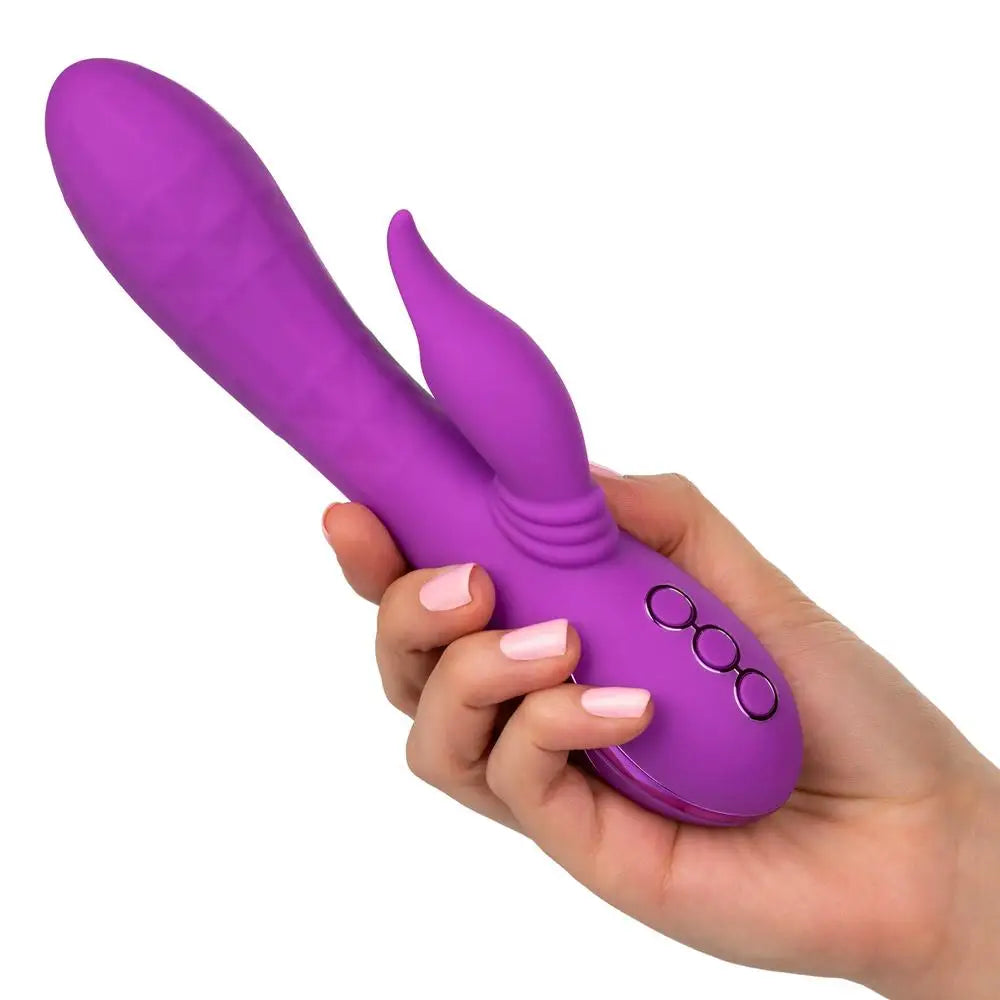 8-inch Colt Silicone Purple Rechargeable Rabbit Vibrator - Peaches and Screams