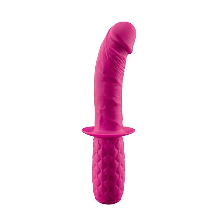 8-inch Pink Silicone Orgasm Driver Penis Dildo - Peaches and Screams