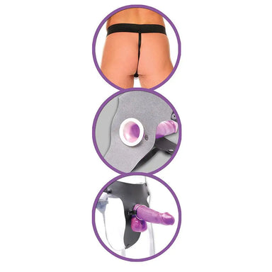 8 - inch Pipedream Purple Hollow Strap - on For Couples - Peaches and Screams