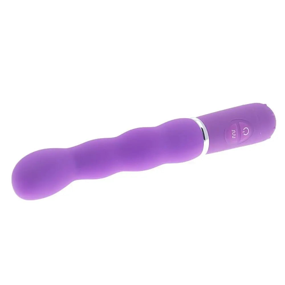 8-inch silicone purple 10 mode waterproof g spot vibrator - peaches and screams