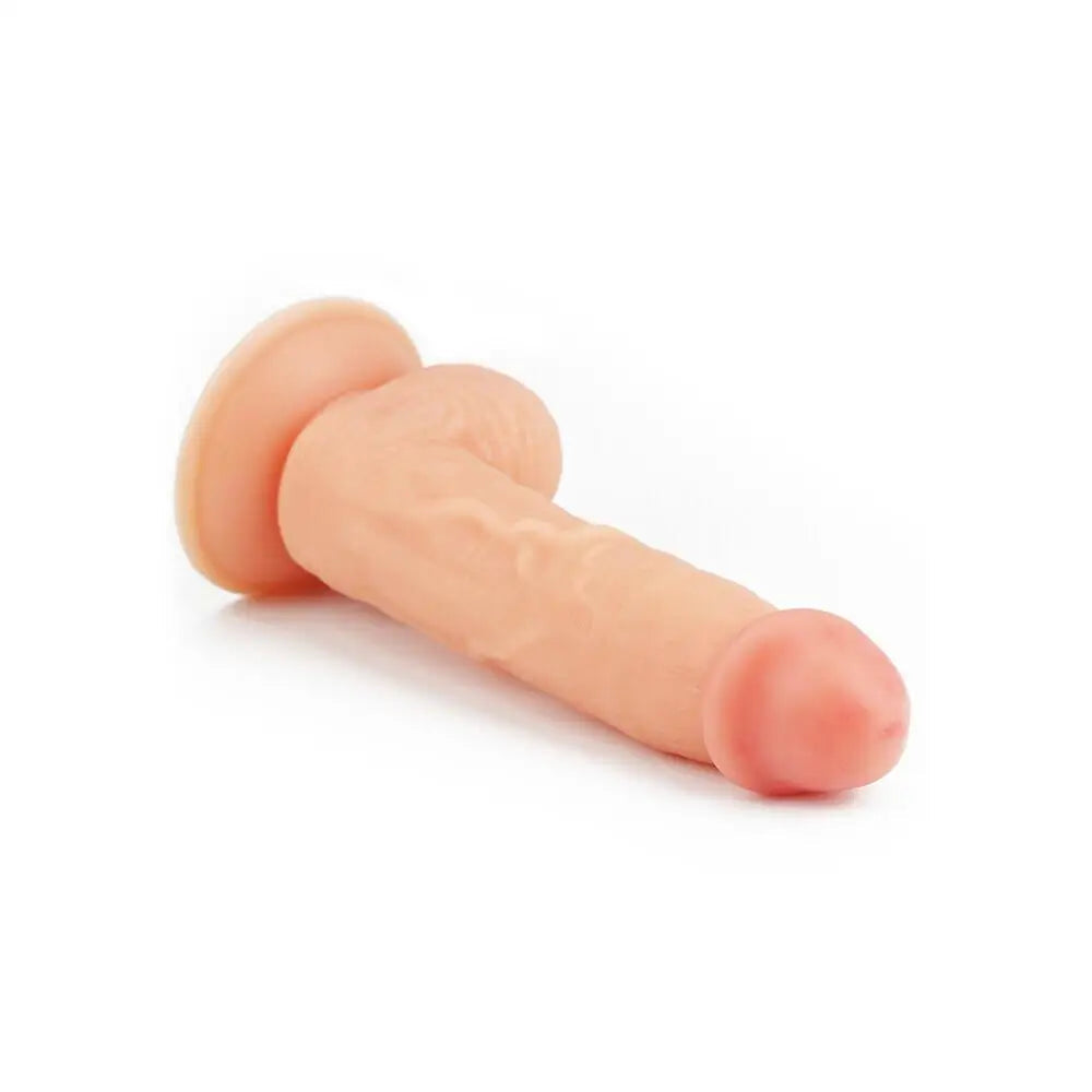 8-inch Ultra Soft Flesh Pink Realistic Dildo With Suction Cup - Peaches and Screams