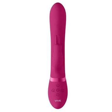 9.1-inch Shots Silicone Pink Rabbit Vibrator with Stimulating Beads - Peaches and Screams