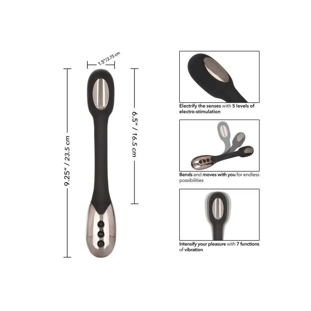 9.25-inch Colt Silicone Black Electro Estim Rechargeable Massager - Peaches and Screams