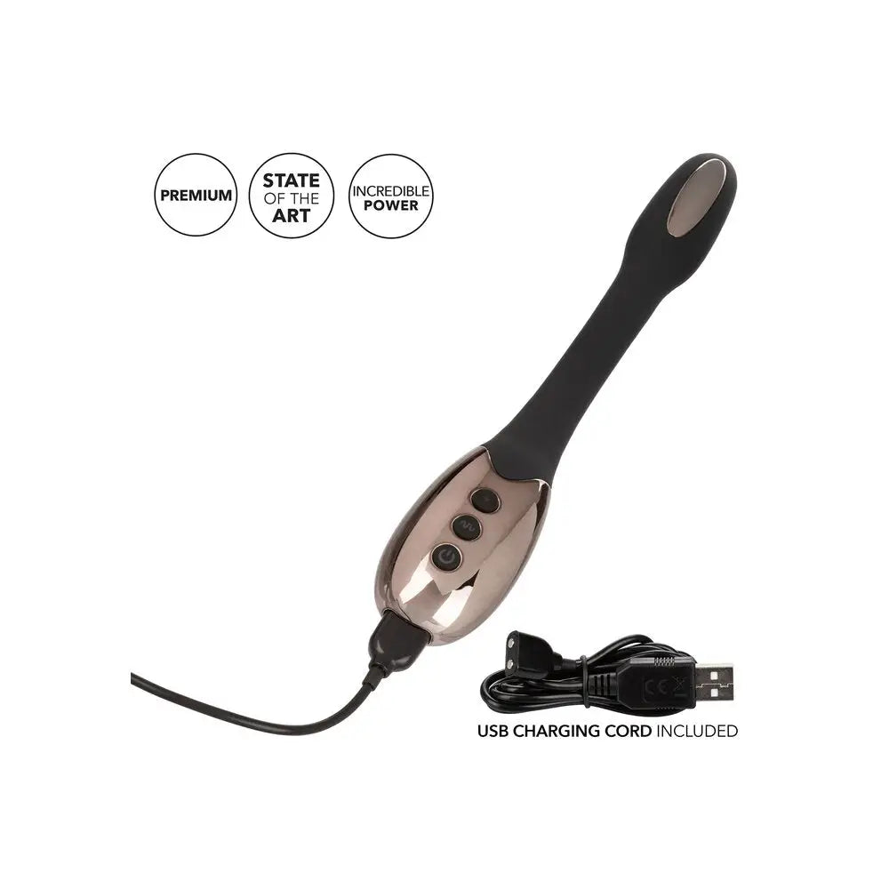 9.25 - inch Colt Silicone Black Estim 5 - speed Rechargeable Massager - Peaches and Screams