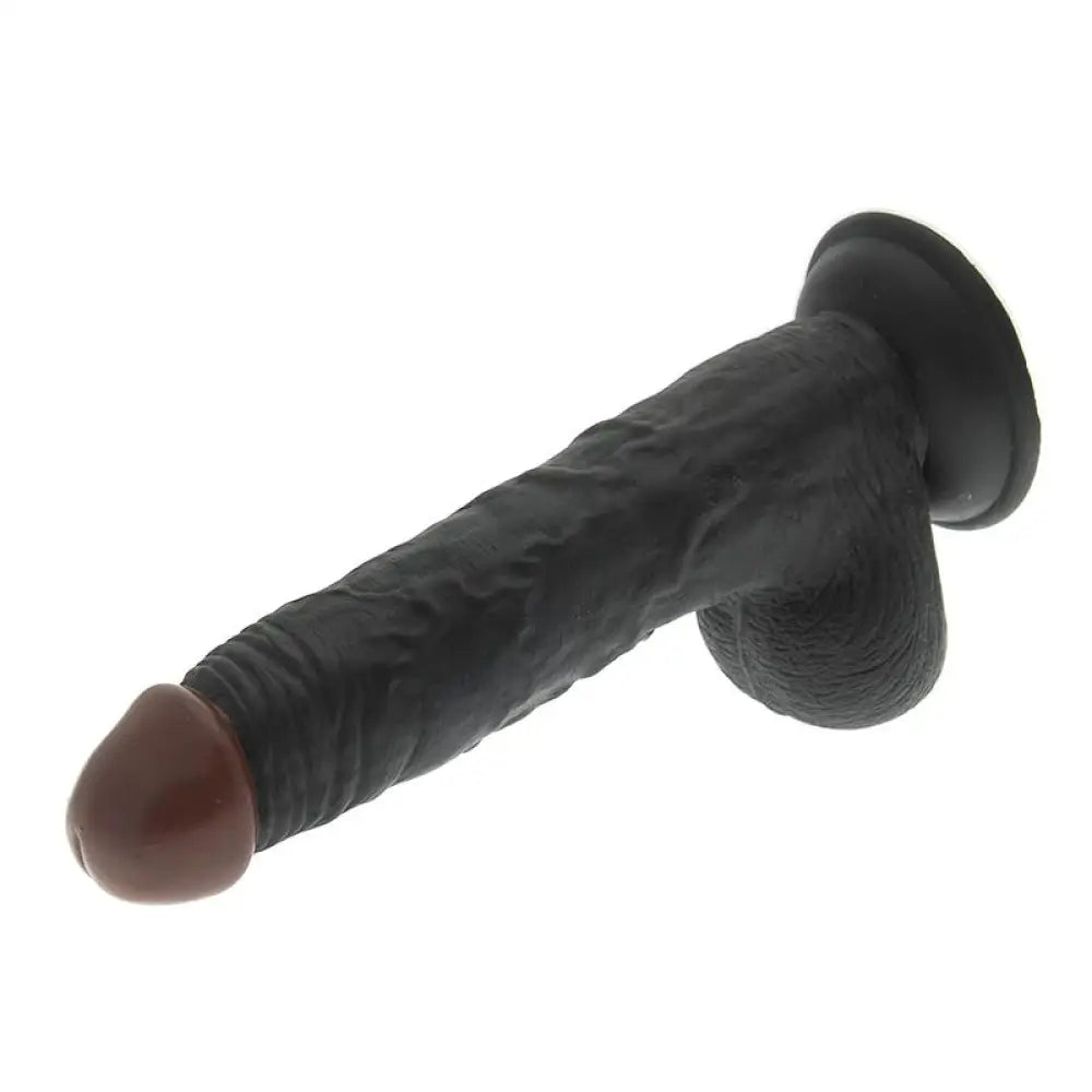 9.5-inch Bendable Black Realistic Penis Dildo with Balls and Suction-cup - Peaches and Screams