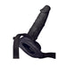 9.5 - inch Nasswalk Toys Black Hollow Strap On Dildo With Vein Details - Peaches and Screams