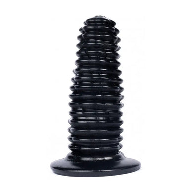 9.75-inch Vinyl Massive Black Dildo With Suction Cup Base - Peaches and Screams