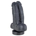 9 - inch Large Duo Penetration Black Dildo With Suction Cup Base - Peaches and Screams