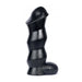9 - inch Massive Hunglock Ribbed Black Dildo With Balls - Peaches and Screams