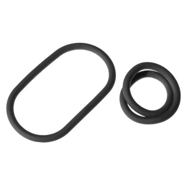 9-inch Perfect Fit Silicone Black Set Of 2 Cock Ring For Him - Peaches and Screams