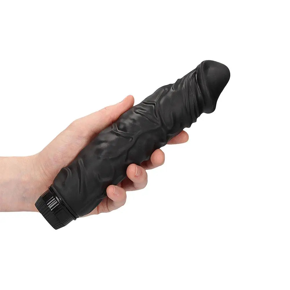 9 - inch Shots Black Large Multi - speed Realistic Vibrator - Peaches and Screams