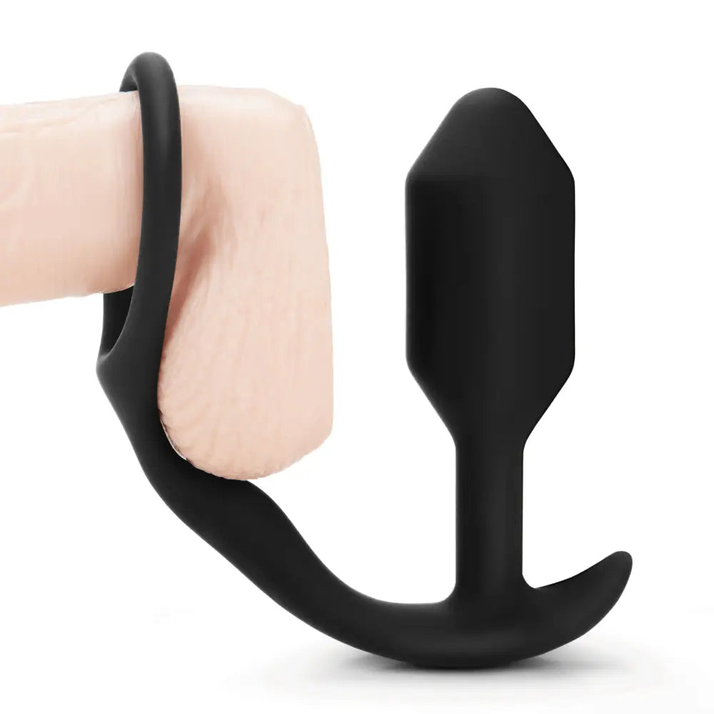 9 - inch Silicone Black Large Anal Butt Plug With Cock Ring - Peaches and Screams