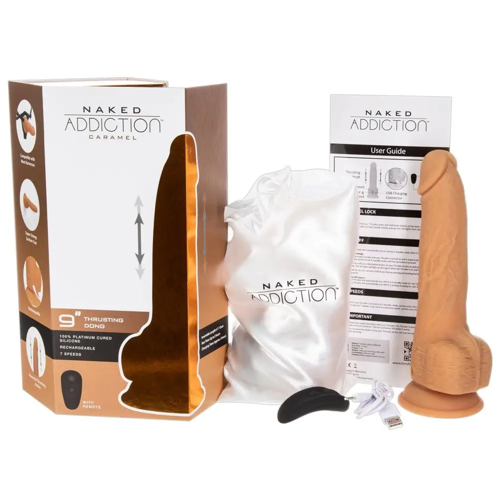 9 - inch Silicone Flesh Brown Large Realistic Dildo Vibrator With Suction Cup - Peaches and Screams