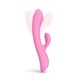9 inch silicone pink extra powerful rechargeable rabbit vibrator - peaches and screams
