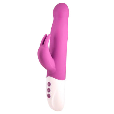 9 - inch Silicone Pink Rechargeable Rotating Rabbit Vibrator With 7 - functions - Peaches and Screams