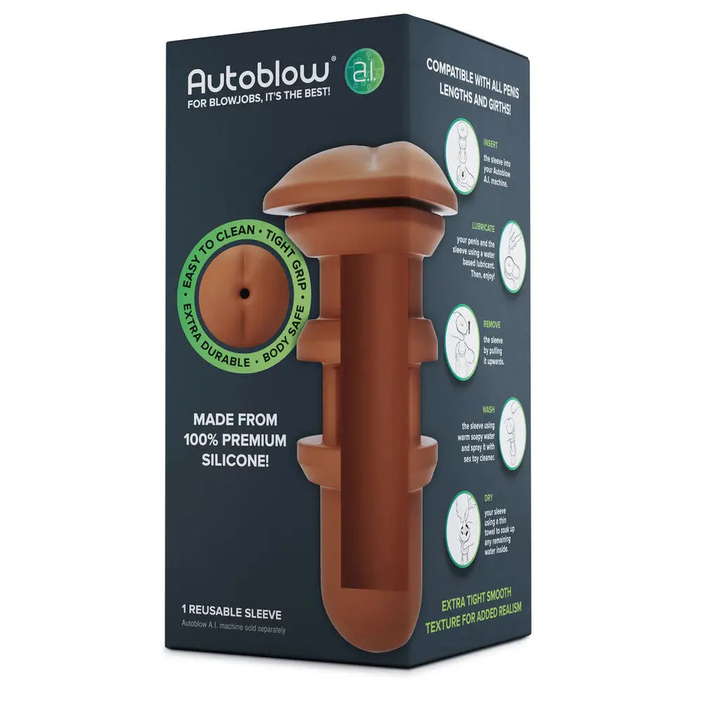 Autoblow Silicone Flesh Brown Anus Sleeve Male Masturbator - Peaches and Screams