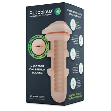 Autoblow Silicone Flesh Pink Mouth Sleeve Male Masturbator - Peaches and Screams