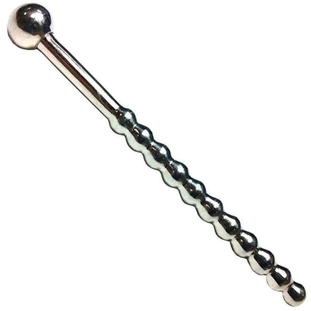 Beaded Stainless Steel Silver Bondage Urethral Sound for Him - Peaches and Screams