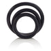 Black 3 - piece Stretchy Rubber Cock Ring Set For Men - Peaches and Screams