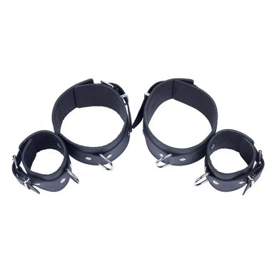 Black Bondage Arm To Forearm Leather Shackles For Kinky Couples - Peaches and Screams