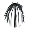 Black leather fringe necklace bondage collar - peaches and screams