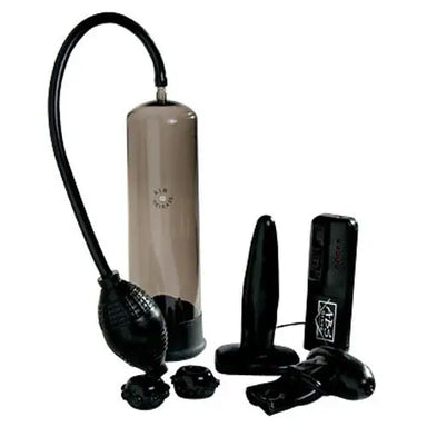 Black Male Sex Toy Kit With Variable Speed Controller - Peaches and Screams