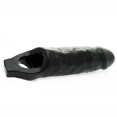 Black Xl Penis Sleeve With Pleasure Nubs And Stretchy Testicle Ring - Peaches and Screams