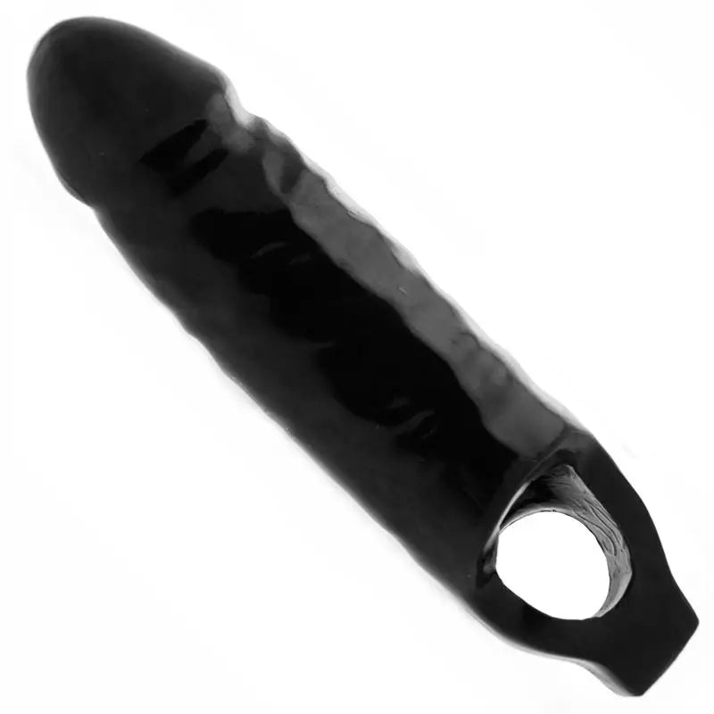 Black Xl Penis Sleeve With Pleasure Nubs And Stretchy Testicle Ring - Peaches and Screams