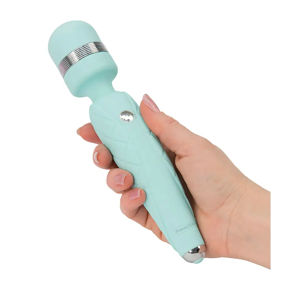 Bms Enterprises Silicone Green Rechargeable Cheeky Wand Massager With Travel Lock - Peaches and Screams