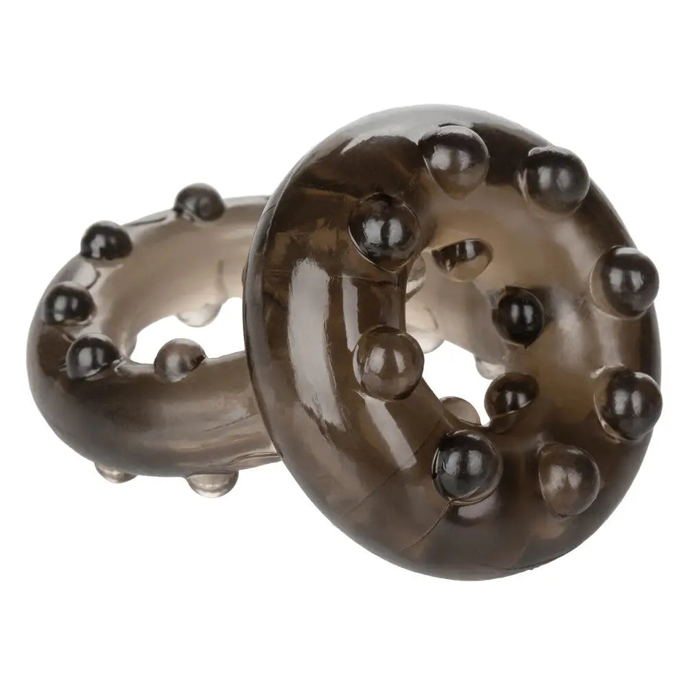 California Exotic Jelly Black Cock Ring with Nubs for Him - Peaches and Screams