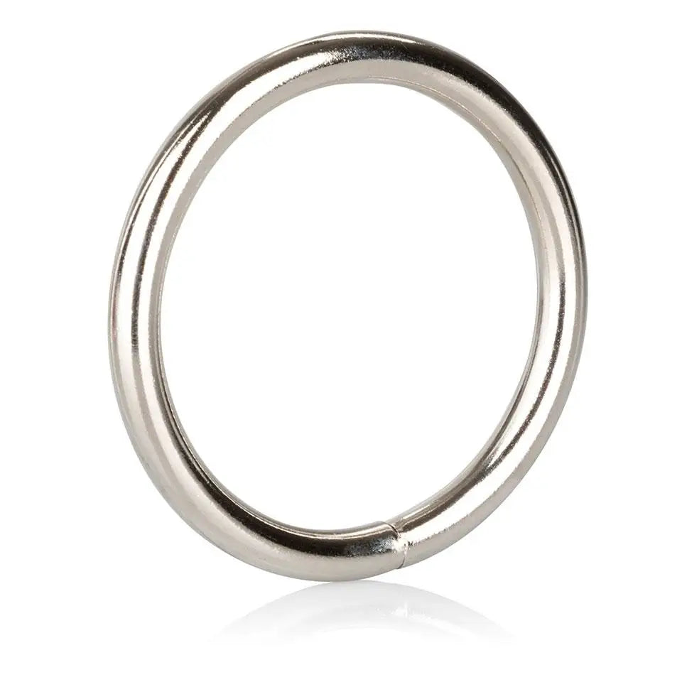 California Exotic Stainless Steel Silver Cock Ring for Men - Peaches and Screams