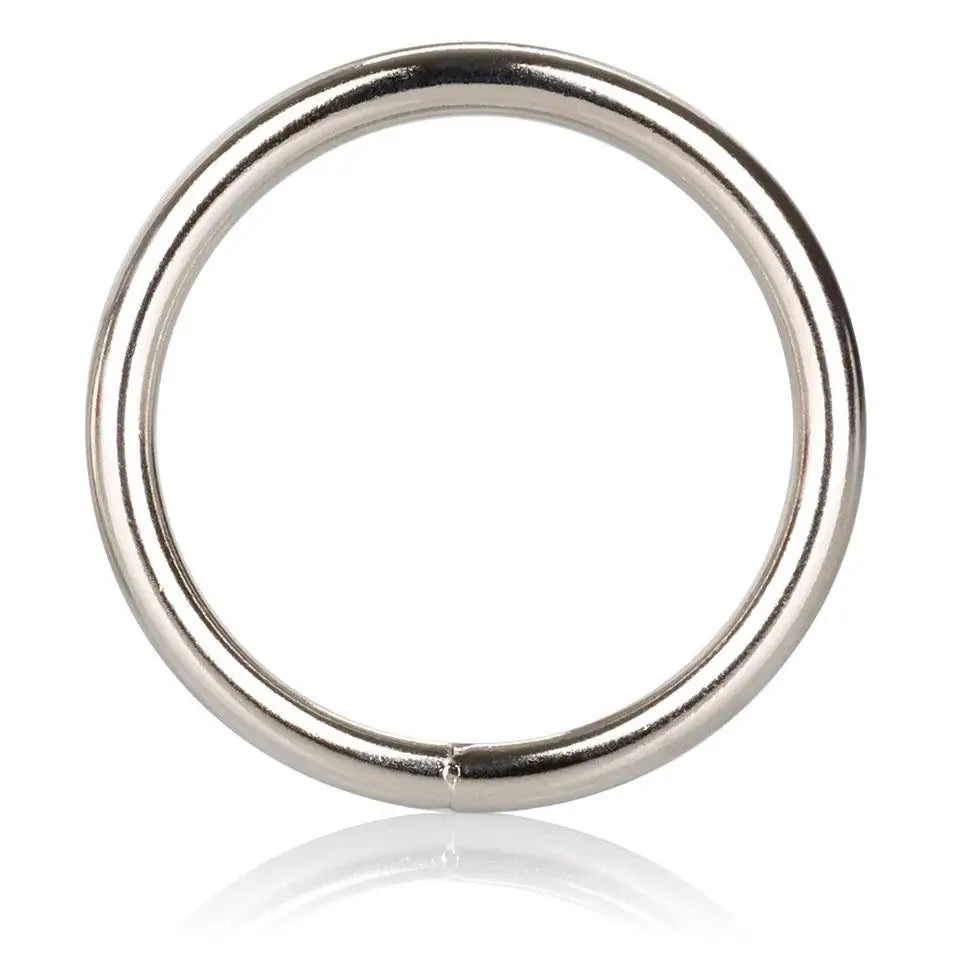 California Exotic Stainless Steel Silver Cock Ring for Men - Peaches and Screams