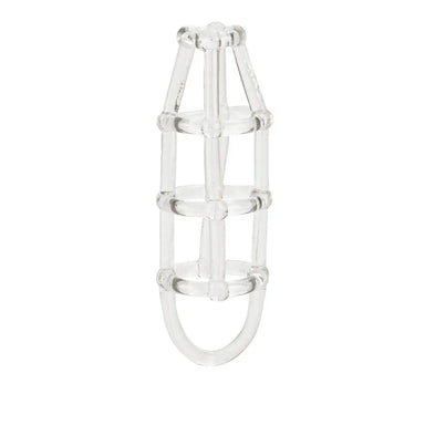 California Exotic Stretchy Clear Rubber Cock Cage Enhancer For Him - Peaches and Screams