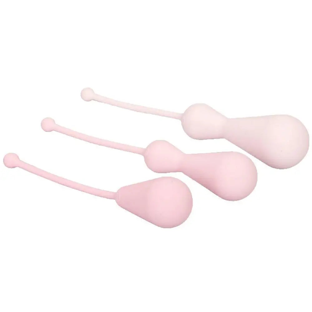 Colt 3-piece Inspire Weighted Silicone Kegel Kit with Retrieval Cords - Peaches and Screams