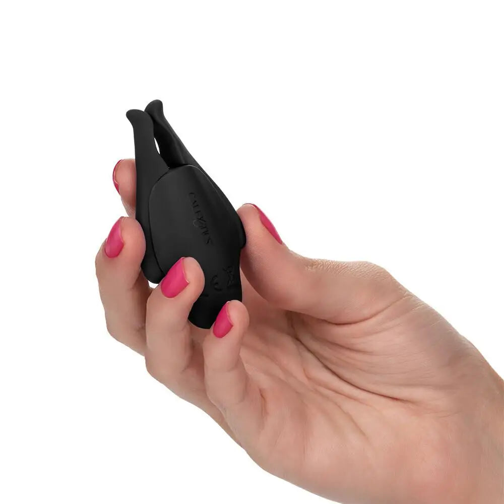 Colt black rechargeable nipplettes vibrating nipple clamps - peaches and screams