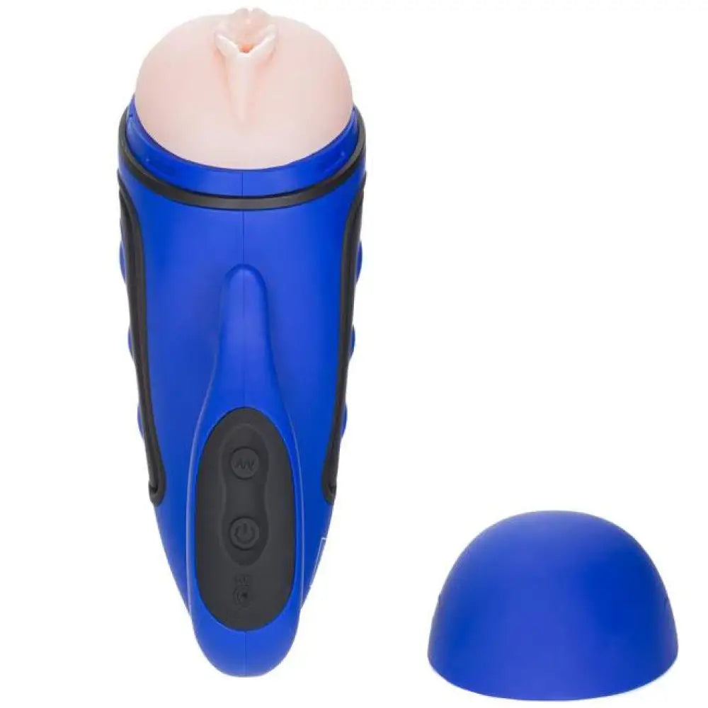 Colt Blue Rechargeable Vibrating Pocket Pussy with 30-functions for Men - Peaches and Screams