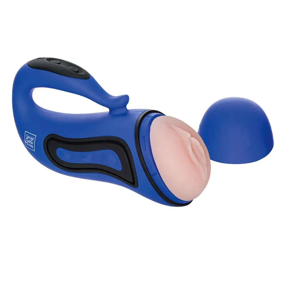 Colt Blue Rechargeable Vibrating Pocket Pussy With 30-functions For Men - Peaches and Screams