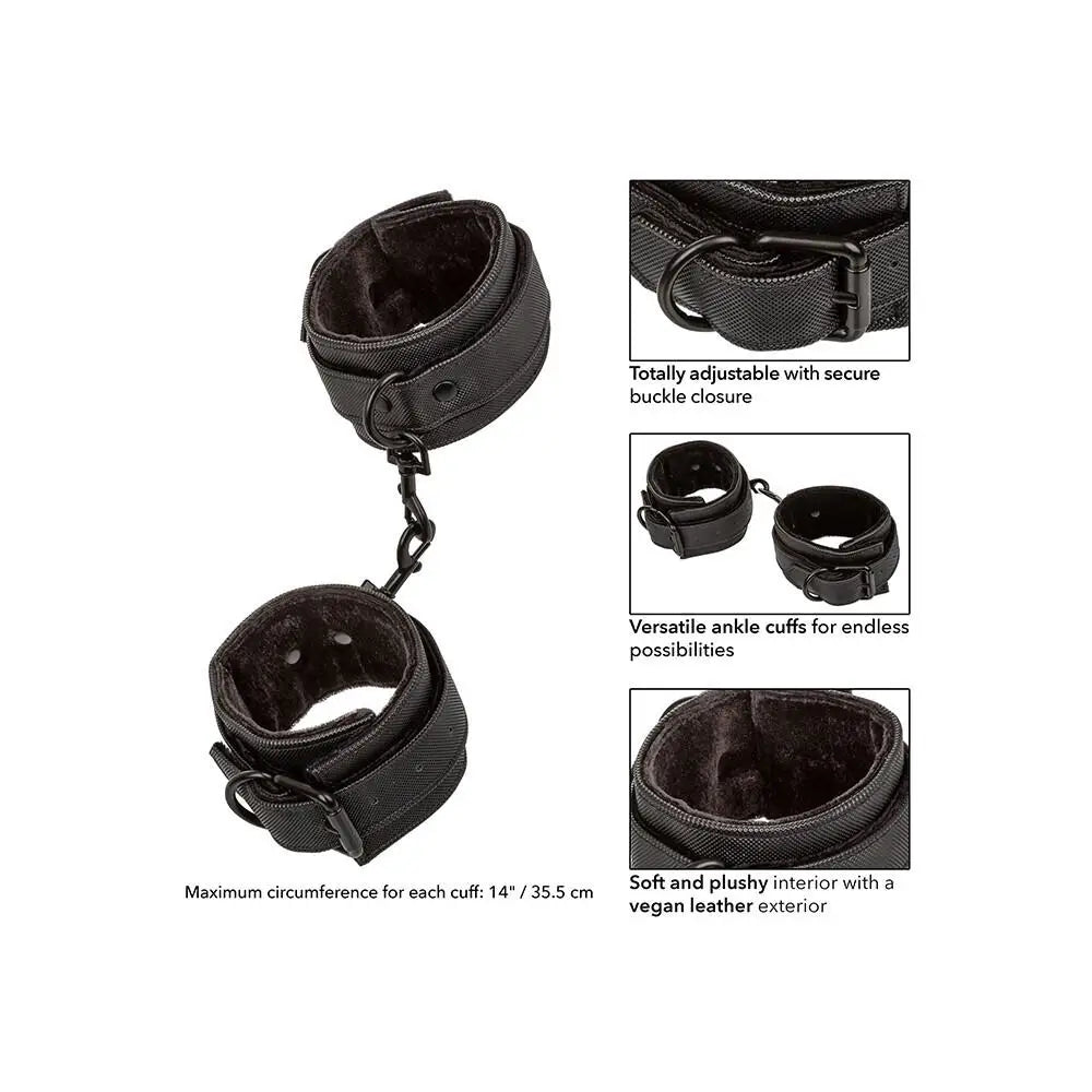 Colt Faux Leather Black Bondage Ankle Cuffs For Bdsm Couples - Peaches and Screams