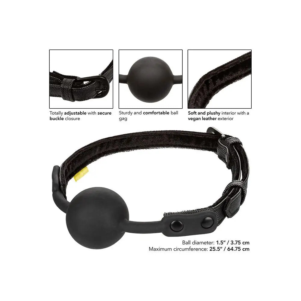 Colt Faux Leather Black Bondage Ball Gag For Bdsm Couples - Peaches and Screams