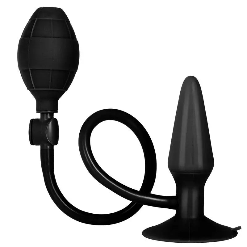 Colt Inflatable Medium Black Silicone Anal Butt Plug - Peaches and Screams