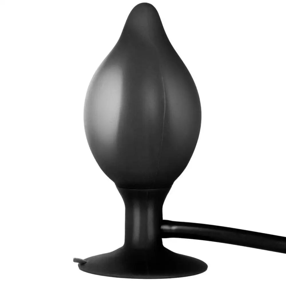 Colt Inflatable Medium Black Silicone Anal Butt Plug - Peaches and Screams