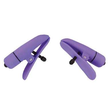 Colt Purple Wireless Vibrating Adjustable Nipple Clamp Clips - Peaches and Screams