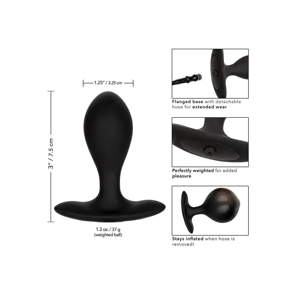 Colt Silicone Black Weighted Plumper Inflatable Butt Plug - Peaches and Screams