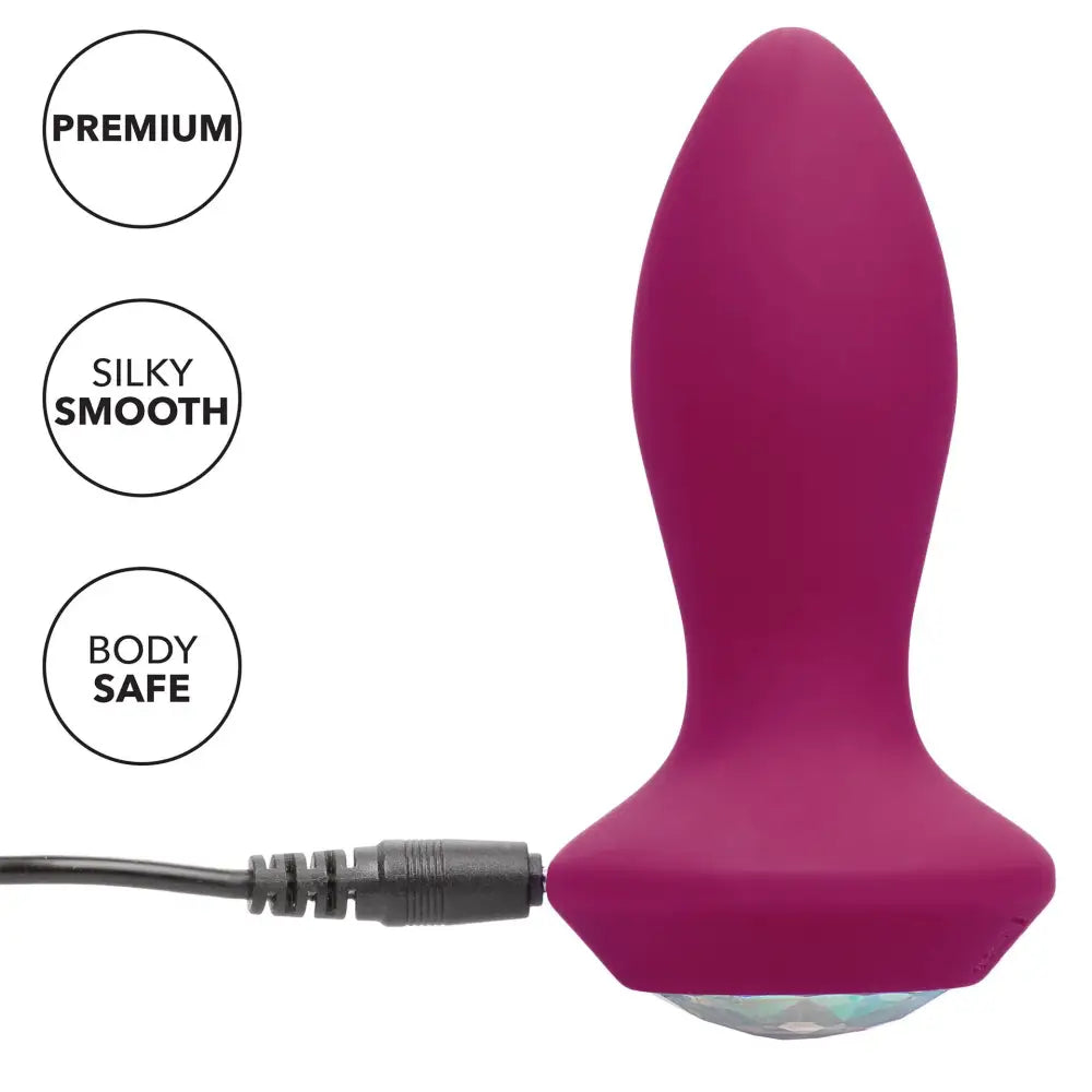 Colt Silicone Purple Rechargeable Vibrating Diamond Medium Butt Plug - Peaches and Screams