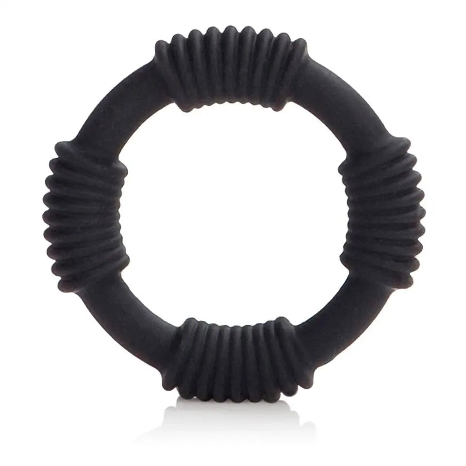 Colt Silicone Stretchy Black Cock Ring With Stimulating Ridges - Peaches and Screams