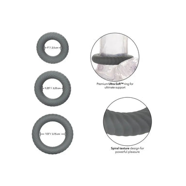 Colt Silicone Stretchy Grey Ultra Soft Cock Ring Set - Peaches and Screams