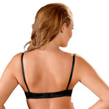 Cottelli black wet look half padded cup bra - 36b - peaches and screams