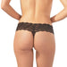 Cottelli Collection Stretchy Black Lace Pearl Briefs - Large Peaches and Screams