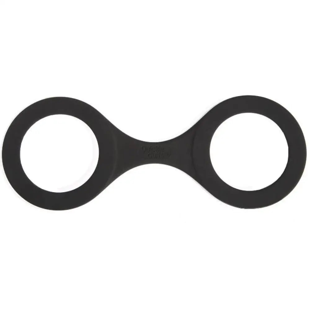 Creative conceptions black silicone quickie large handcuffs - peaches and screams